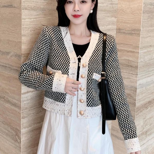 women's jackets french vintage tweed jacket, wool short sleeve fashion long sleeve, small fragrance clothing, autumn and winter, Black;brown
women's jackets french vintage tweed jacket, wool short sleeve fashion long sleeve, small fragrance clothing, autumn and winter, Black;brown