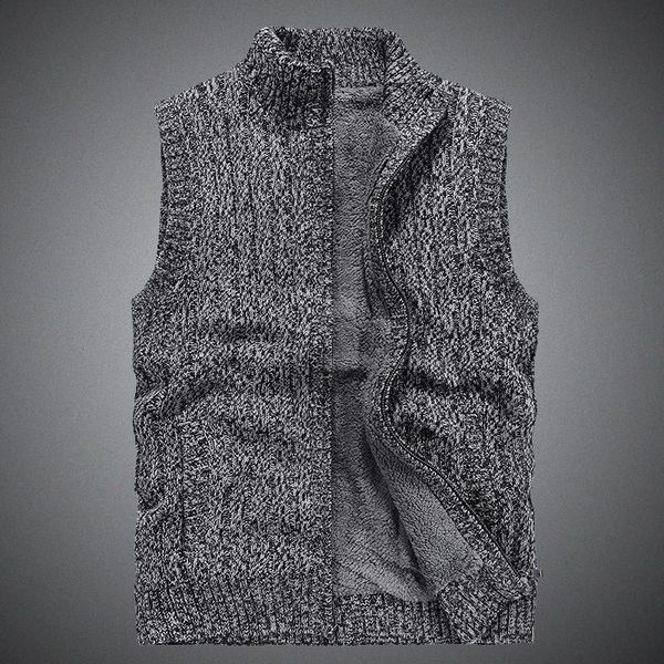 men's vests knitted vest stand collar velvet thick sweater warm jacket autumn winter sweaters jackets, Black;white
men's vests knitted vest stand collar velvet thick sweater warm jacket autumn winter sweaters jackets, Black;white