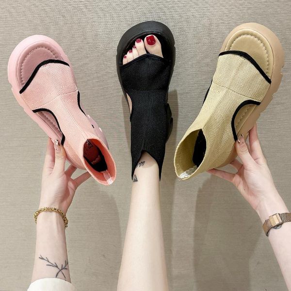 boots european wind 2021 summer elastic cloth thong sandals high to help the long tube short flat shoes, Black
boots european wind 2021 summer elastic cloth thong sandals high to help the long tube short flat shoes, Black