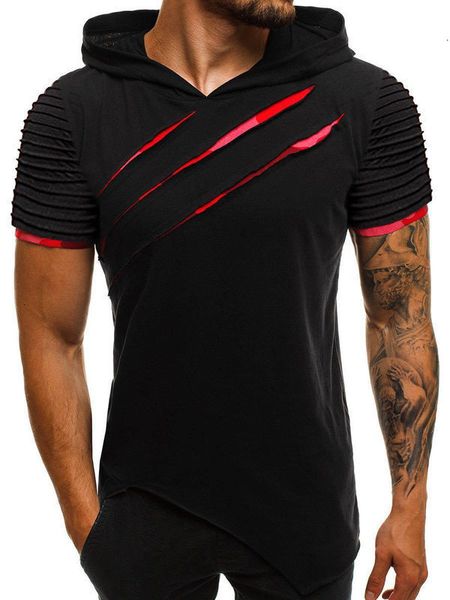 summer new hooded 2020 camouflage personalized fitness pleated short sleeve men's t-shirt, White;black
summer new hooded 2020 camouflage personalized fitness pleated short sleeve men's t-shirt, White;black