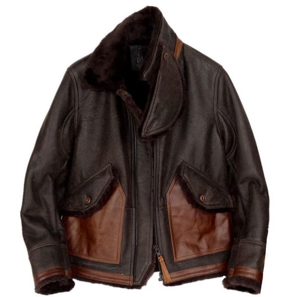 men's leather & faux 2021 brown men american casual style jacket plus size xxxxl genuine sheepskin winter warm short shearling coat, Black
men's leather & faux 2021 brown men american casual style jacket plus size xxxxl genuine sheepskin winter warm short shearling coat, Black