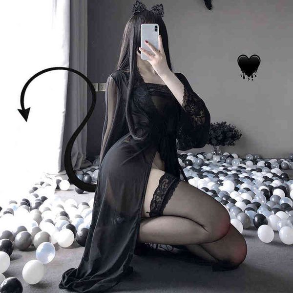 nxy set cosplay costume for women black pajams lace transparent robe with thong erotic lingerie bellyband ladies 1223, Red;black
nxy set cosplay costume for women black pajams lace transparent robe with thong erotic lingerie bellyband ladies 1223, Red;black