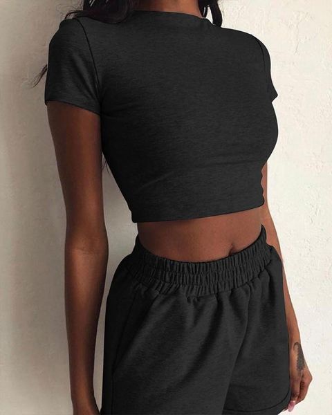 yoga outfit 2pcs women's casual jogger fitness set solid color round neck short sleeve high waist pocketed elastic pants
yoga outfit 2pcs women's casual jogger fitness set solid color round neck short sleeve high waist pocketed elastic pants