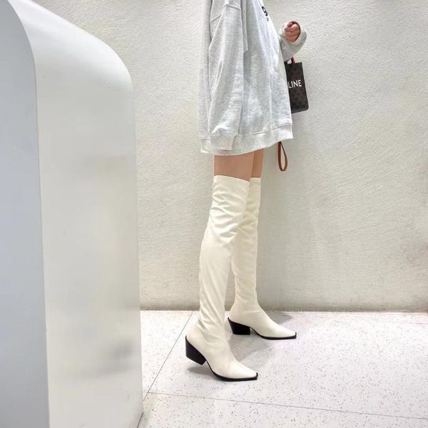 boots fashion over the knee woman pointed toe black/white/brown flats mid heels slip on sock stretch shoes size 39
boots fashion over the knee woman pointed toe black/white/brown flats mid heels slip on sock stretch shoes size 39
