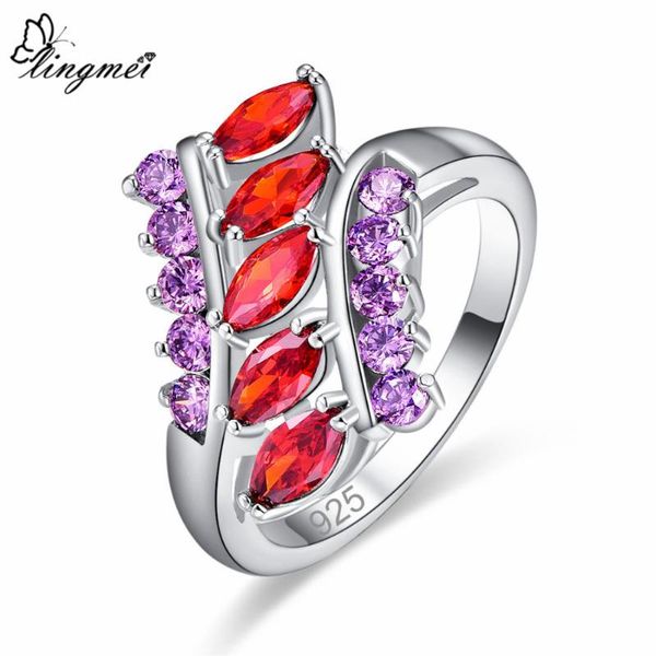 wedding rings lingmei arrival marquise red purple & blue pink cz silver colorring size 6-9 party fashion women jewelry, Slivery;golden 
wedding rings lingmei arrival marquise red purple & blue pink cz silver colorring size 6-9 party fashion women jewelry, Slivery;golden