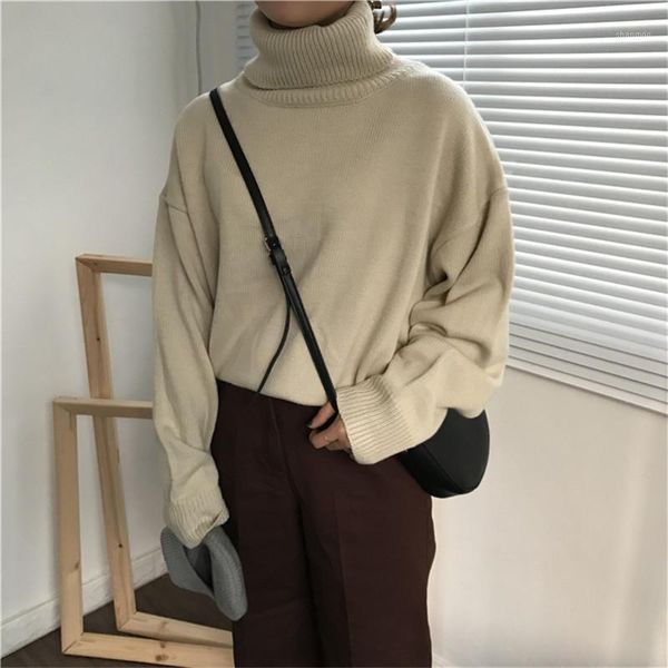 cbafu 6 color autumn winter turtleneck sewater women knitted pullovers long sleeve casual basic sweater knit warm soft p6461, White;black
cbafu 6 color autumn winter turtleneck sewater women knitted pullovers long sleeve casual basic sweater knit warm soft p6461, White;black