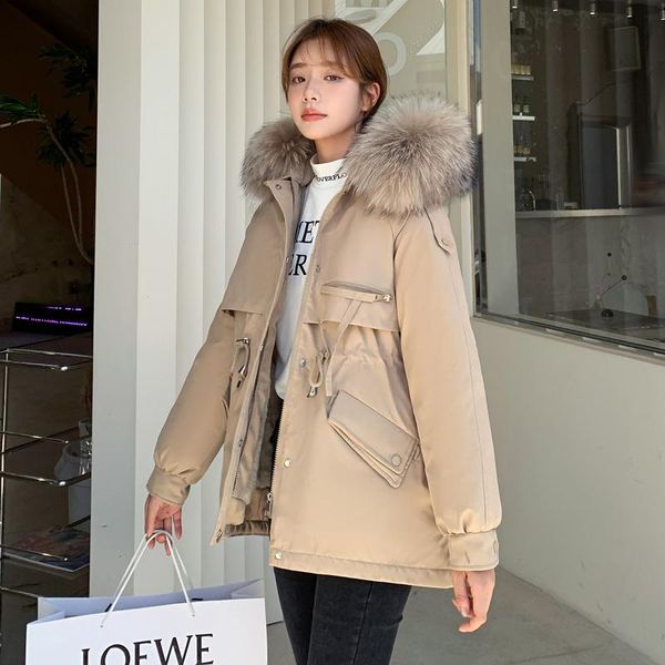 women's down & parkas ly varey lin winter cotton padded coat large fur collar hooded warm thickness jacket plus velvet overcoat snow ou, Black
women's down & parkas ly varey lin winter cotton padded coat large fur collar hooded warm thickness jacket plus velvet overcoat snow ou, Black