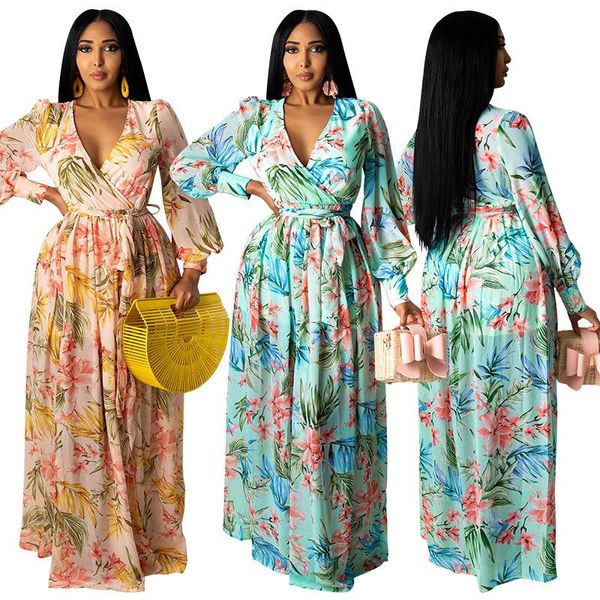 casual dresses print floral elegant women dress long sleeve v neck autumn spring female clothing maxi green orange flower color, Black;gray
casual dresses print floral elegant women dress long sleeve v neck autumn spring female clothing maxi green orange flower color, Black;gray