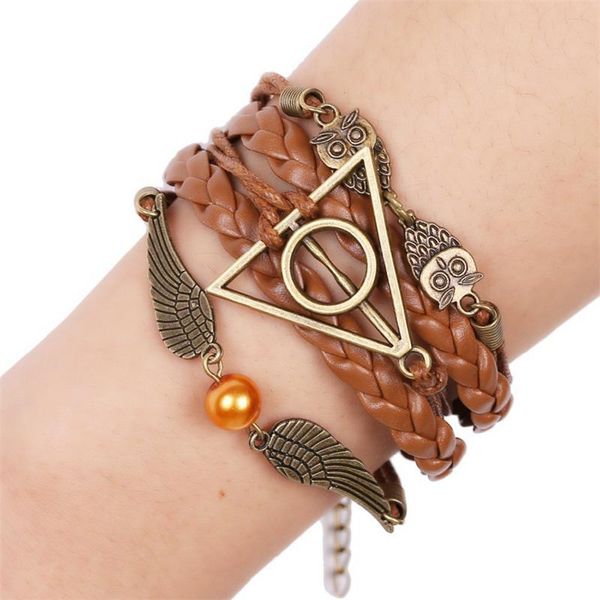 charm bracelets angel hand woven pu leather rope bracelet jewelry for women wholesale, Golden;silver
charm bracelets angel hand woven pu leather rope bracelet jewelry for women wholesale, Golden;silver