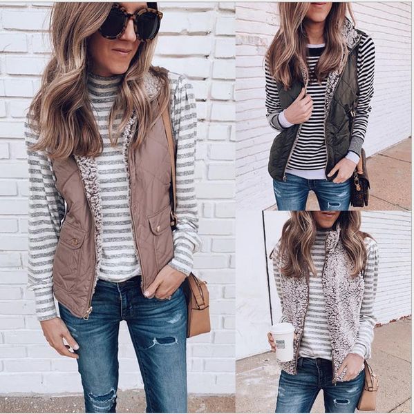 women's vests 2021 autumn winter casual vest turndown collar solid pocket zipper coat, Black;white
women's vests 2021 autumn winter casual vest turndown collar solid pocket zipper coat, Black;white