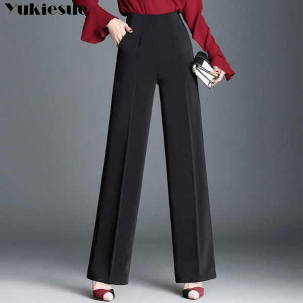 high waist wide pants women's summer korean slim ladies straight solid black loose trousers women plus size 210608, Black;white
high waist wide pants women's summer korean slim ladies straight solid black loose trousers women plus size 210608, Black;white