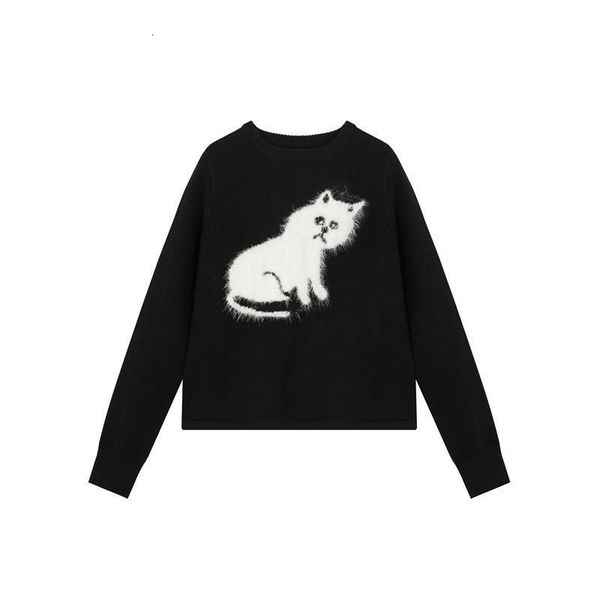 2021 autumn and winter new style long-sleeved cat jacquard knitted pullover round neck loose fashion sweater women bljd, White;black
2021 autumn and winter new style long-sleeved cat jacquard knitted pullover round neck loose fashion sweater women bljd, White;black