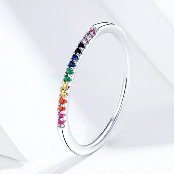 cluster rings rainbow zircon cz finger authentic silver 925 sterling ring for women stackable wedding bridal gifts jewelry, Golden;silver 
cluster rings rainbow zircon cz finger authentic silver 925 sterling ring for women stackable wedding bridal gifts jewelry, Golden;silver