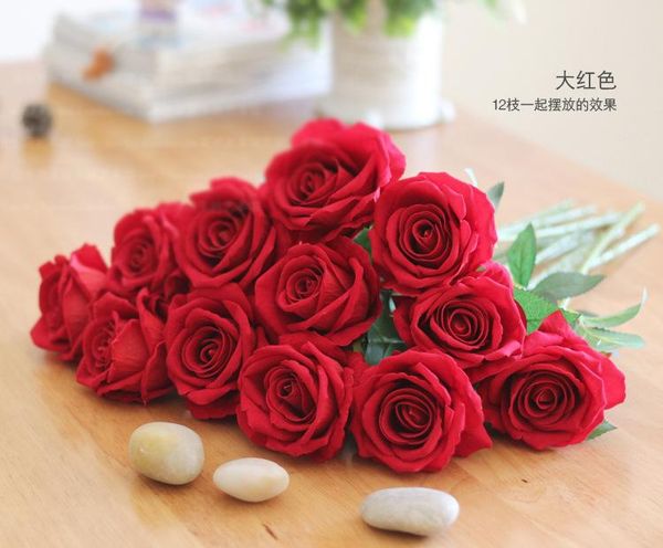 12pcs/lot fashion single-head velvet rose wedding supplies living room dining table artificial flower silk flower
12pcs/lot fashion single-head velvet rose wedding supplies living room dining table artificial flower silk flower