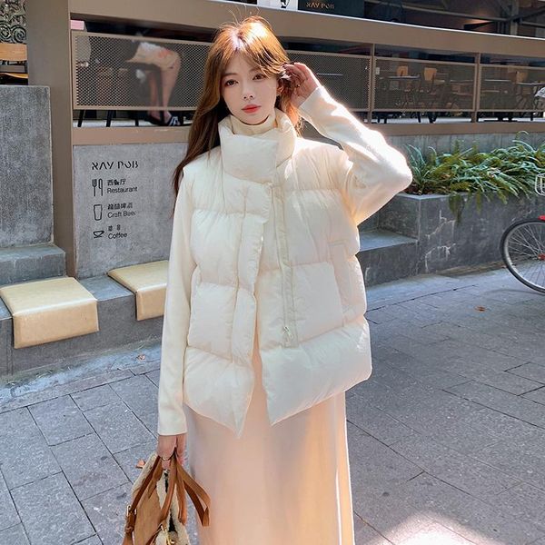 women's vests autumn and winter 2021 korean version commuter high neck zipper loose bread suit solid color vest, Black;white
women's vests autumn and winter 2021 korean version commuter high neck zipper loose bread suit solid color vest, Black;white