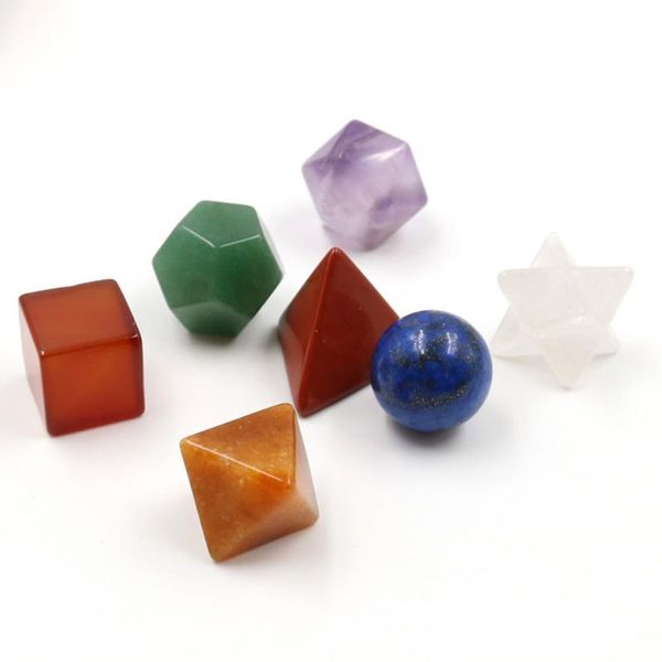 decorative objects & figurines 7 chakra healing crystal platonic solids sacred geometry set with merkaba star carved stone for medit
decorative objects & figurines 7 chakra healing crystal platonic solids sacred geometry set with merkaba star carved stone for medit