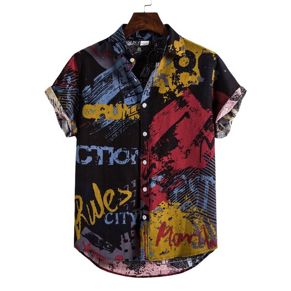 men's lapel polos shirt linen ethnic short sleeve casual printing hawaiian shirts blouse spring and autumn digital print, White;black
men's lapel polos shirt linen ethnic short sleeve casual printing hawaiian shirts blouse spring and autumn digital print, White;black