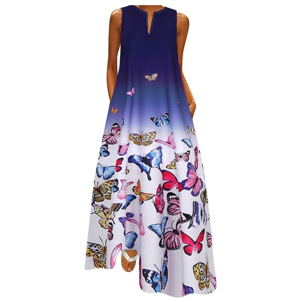women summer dress ladies fashion plus size butterfly print sleeveless vintage bohemia v neck beach maxi dress sundress s-5xl, Black;gray
women summer dress ladies fashion plus size butterfly print sleeveless vintage bohemia v neck beach maxi dress sundress s-5xl, Black;gray