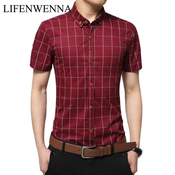 men's shirts casual brand slim fit designer plaid short sleeve shirts mens clothing trend social mens office shirt 5xl 210528, White;black
men's shirts casual brand slim fit designer plaid short sleeve shirts mens clothing trend social mens office shirt 5xl 210528, White;black