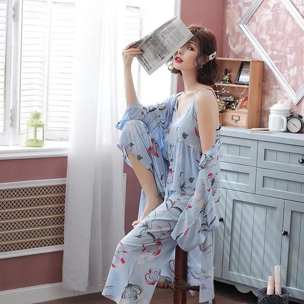 3pcs suit robe floral home pyjamas women loose plus size robe nightdress new style summer sleepwear femme homewear, Black;red
3pcs suit robe floral home pyjamas women loose plus size robe nightdress new style summer sleepwear femme homewear, Black;red
