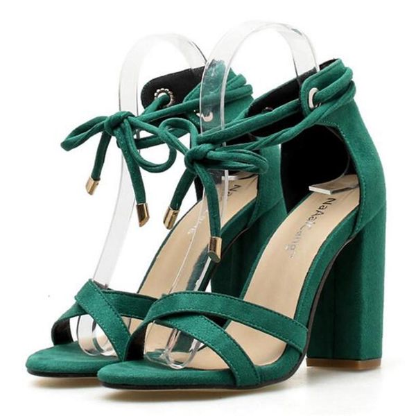 sandals women summer lace-up fashion high heels peep toe shoes female square heel ladies green black size 35-40
sandals women summer lace-up fashion high heels peep toe shoes female square heel ladies green black size 35-40