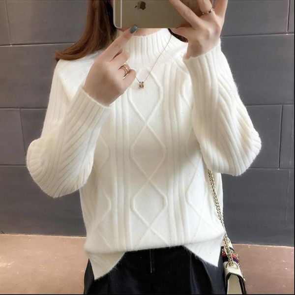 women sweaters sweater autumn winter half turtleneck knitted warm pullover female loose casual solid jumper drop, White;black
women sweaters sweater autumn winter half turtleneck knitted warm pullover female loose casual solid jumper drop, White;black
