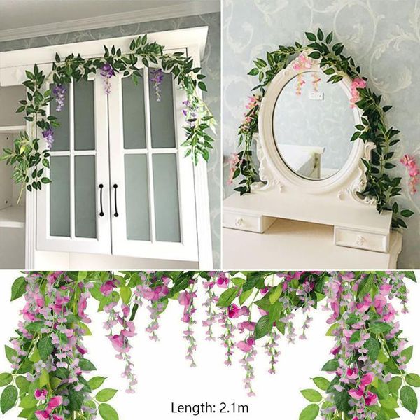 decorative flowers & wreaths artificial wisteria vine garland wedding arch decor fake plants foliage rattan trailing faux ivy wall 2.1m/pc
decorative flowers & wreaths artificial wisteria vine garland wedding arch decor fake plants foliage rattan trailing faux ivy wall 2.1m/pc