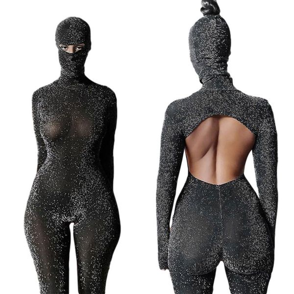 fashion women sparkling tight jumpsuits with balaclava hood mask, open back sequin long romper playsuits, Black;white
fashion women sparkling tight jumpsuits with balaclava hood mask, open back sequin long romper playsuits, Black;white