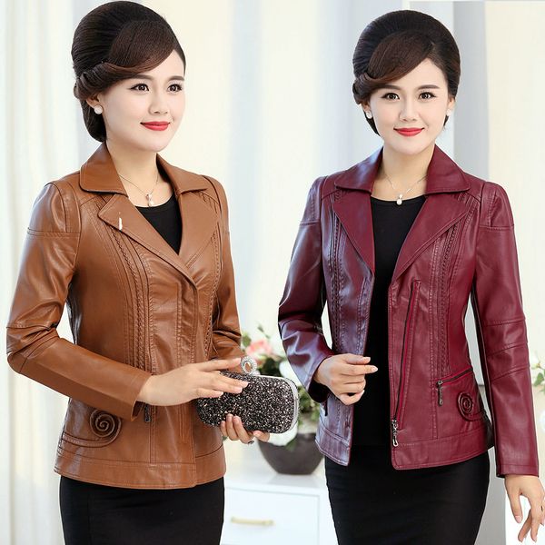 middle-aged ladies spring plutonium leather short coat big winter new fashion female wild thin autumn jacket niy8, Black
middle-aged ladies spring plutonium leather short coat big winter new fashion female wild thin autumn jacket niy8, Black