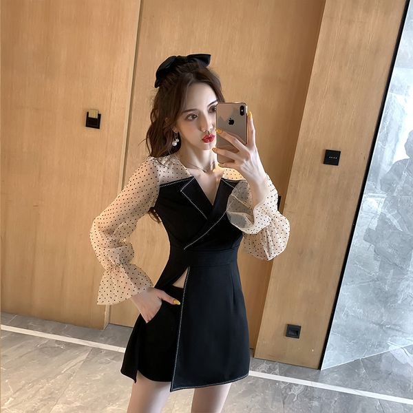 new arrival fashion long slim patchwork mini a-line dress and short pants cute two pieces women sets rxka, Black
new arrival fashion long slim patchwork mini a-line dress and short pants cute two pieces women sets rxka, Black
