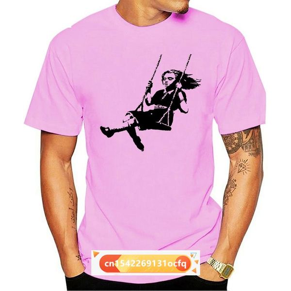 men's t-shirts banksy - girl on swing graffiti art t shirt brand cotton men clothing male slim fit coat clothes, White;black
men's t-shirts banksy - girl on swing graffiti art t shirt brand cotton men clothing male slim fit coat clothes, White;black