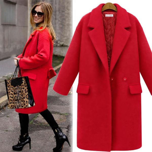 women's wool & blends coat womens autumn big notch lapel cardigan mid-long blend long women oversized jacket woman's overcoat mant, Black
women's wool & blends coat womens autumn big notch lapel cardigan mid-long blend long women oversized jacket woman's overcoat mant, Black