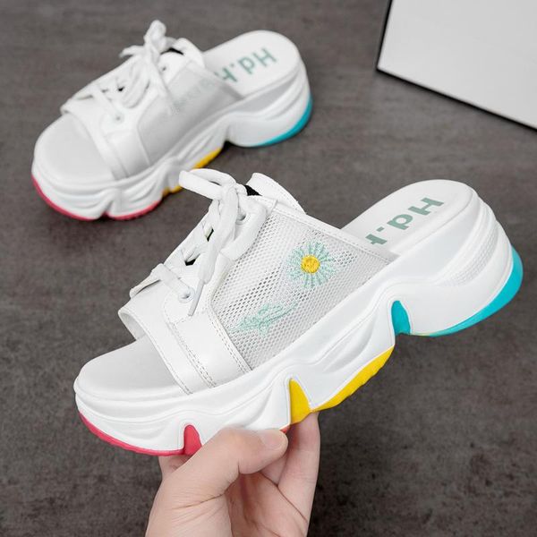 slippers women chunky platform mesh lace up fashion beach sandals casual woman wedge shoes summer outside ladies white slides, Black
slippers women chunky platform mesh lace up fashion beach sandals casual woman wedge shoes summer outside ladies white slides, Black