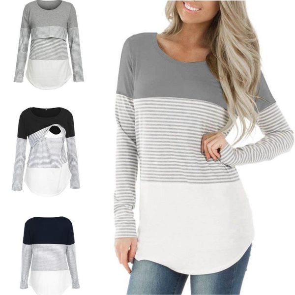 maternity & tees women striped tshirt long sleeve breastfeeding ladies t-shirt loose pregnancy clothes t shirt, White
maternity & tees women striped tshirt long sleeve breastfeeding ladies t-shirt loose pregnancy clothes t shirt, White