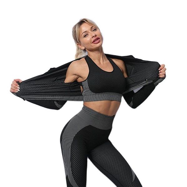 women's two piece pants 3pcs seamless women sports suits elastic yoga set workout sportswear gym clothing, White
women's two piece pants 3pcs seamless women sports suits elastic yoga set workout sportswear gym clothing, White
