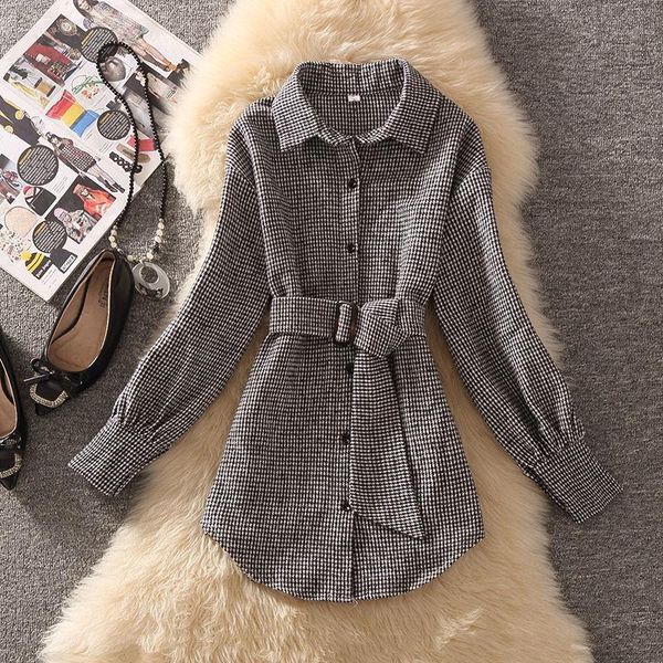 women's blouses & shirts 2021 women spring autumn sashes female vintage plaid long sleeve single breasted blouse lady casual loose h98, White
women's blouses & shirts 2021 women spring autumn sashes female vintage plaid long sleeve single breasted blouse lady casual loose h98, White