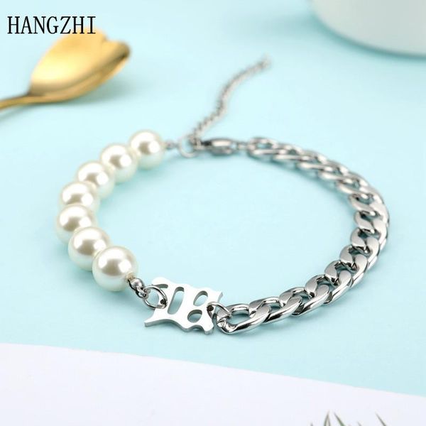 hangzhi 2021 new punk clavicle chain choker simulated pearls strand stitching necklace for women/men hip-hop white/black gift, Silver
hangzhi 2021 new punk clavicle chain choker simulated pearls strand stitching necklace for women/men hip-hop white/black gift, Silver