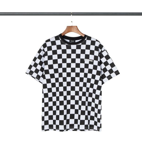 21 ss spring and summer new we11done round neck checkerboard short sleeve black and white checkerboard casual couple, White;black
21 ss spring and summer new we11done round neck checkerboard short sleeve black and white checkerboard casual couple, White;black