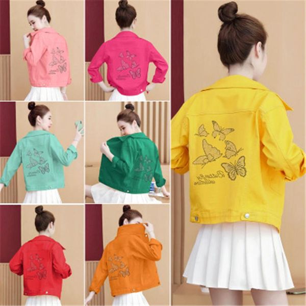 women's jackets short plus size candy color denim jacket women 2021 spring autumn fashion loose and thin trendy 087, Black;brown
women's jackets short plus size candy color denim jacket women 2021 spring autumn fashion loose and thin trendy 087, Black;brown