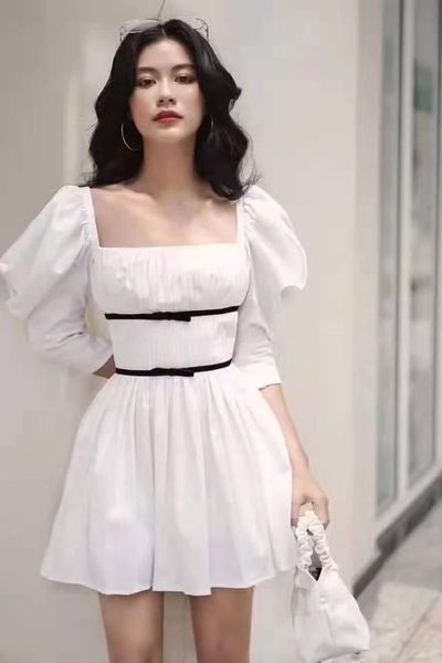 casual dresses viet nam niche brand cici pure beauty age-reducing square neck white bowknot waistband slimming dress, Black;gray
casual dresses viet nam niche brand cici pure beauty age-reducing square neck white bowknot waistband slimming dress, Black;gray