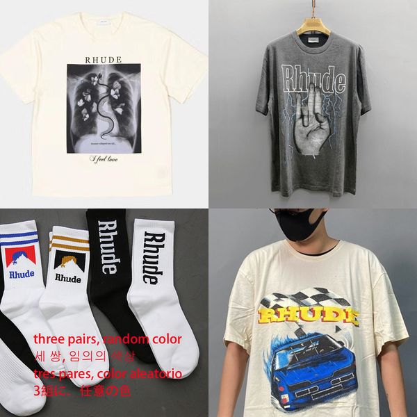 rhude t-shirt men women casual short sleeve rhude t shirt world racing rh tees x0726, White;black
