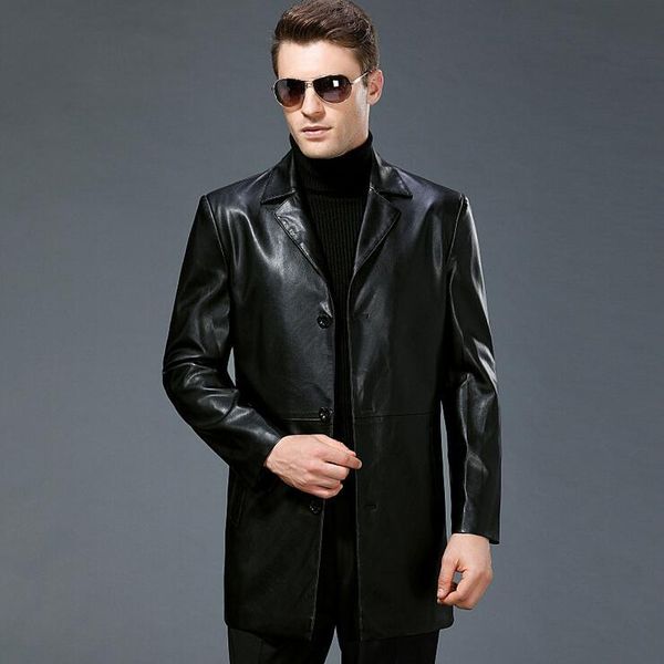 men's fur & faux men business casual plus size genuine leather jacket male long suit collar sheep skin jackets coats, Black
men's fur & faux men business casual plus size genuine leather jacket male long suit collar sheep skin jackets coats, Black