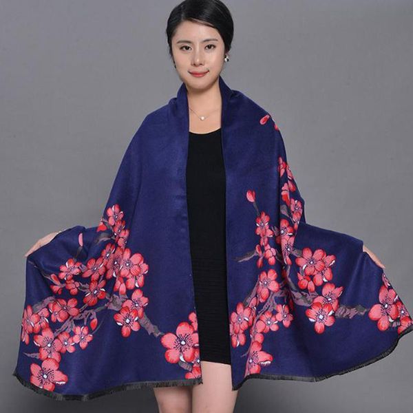 scarves navy blue color plum flower embossed wraps women shawls 190cmx70cm long ladies winter warm thick pashmina, Blue;gray
scarves navy blue color plum flower embossed wraps women shawls 190cmx70cm long ladies winter warm thick pashmina, Blue;gray