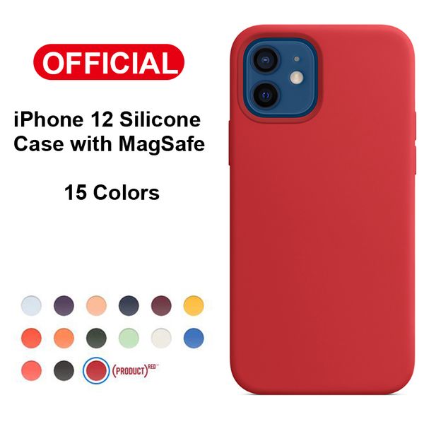 official 15 colors silicone cases with magsafe for iphone 12 mini pro max original quality back cover case retail box sealed green stick log official 15 colors silicone cases with magsafe for iphone 12 mini pro max original quality back cover case retail box sealed green stick log