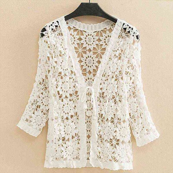 Women Summer Korean Fashion Womens Sweaters Knitted Blouse Shawl Tops Thin Hollow Out Crochet Brief Vintage Sunscreen Cardigan L176, White;black
Women Summer Korean Fashion Womens Sweaters Knitted Blouse Shawl Tops Thin Hollow Out Crochet Brief Vintage Sunscreen Cardigan L176, White;black