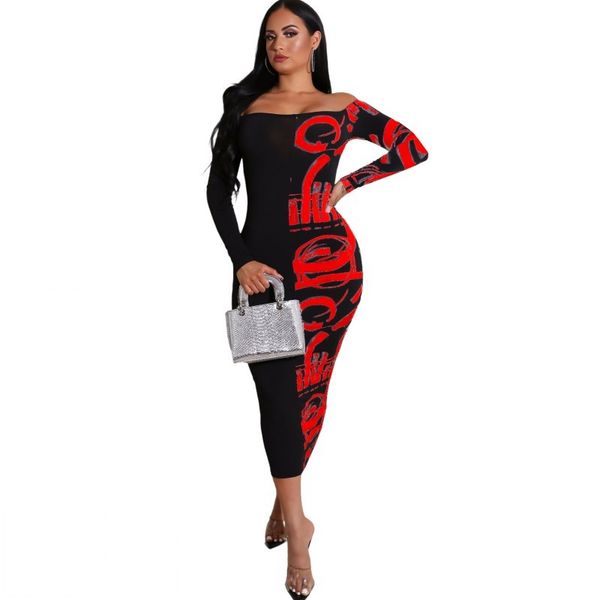 new slash neck pencil dress ladies sleeve full black bodycon print elastic autumn elegant party skinny 7kzm, Black;gray
new slash neck pencil dress ladies sleeve full black bodycon print elastic autumn elegant party skinny 7kzm, Black;gray