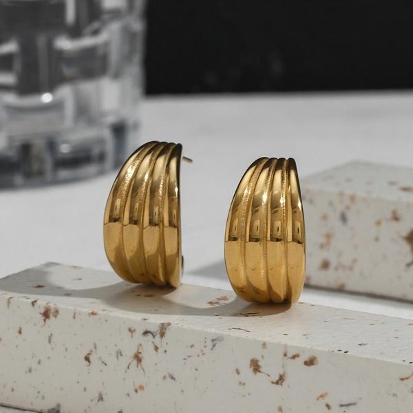stud 2021 high polished stainless steel gold plated texture boat earrings ladies earing jewelry, Golden;silver
stud 2021 high polished stainless steel gold plated texture boat earrings ladies earing jewelry, Golden;silver