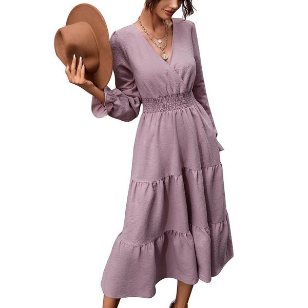casual dresses korean style summer dress retro satin elegant slim v-neck medium length wavy flared sleeve womens formal, Black;gray
casual dresses korean style summer dress retro satin elegant slim v-neck medium length wavy flared sleeve womens formal, Black;gray