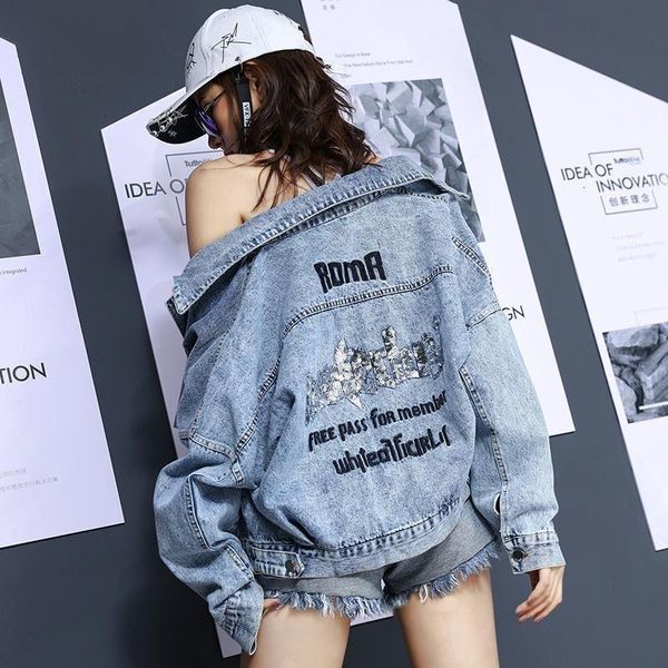 women's jackets jeans jacket spring and autumn korean back sequin embroidery student fashion loos 5erp, Black;brown
women's jackets jeans jacket spring and autumn korean back sequin embroidery student fashion loos 5erp, Black;brown
