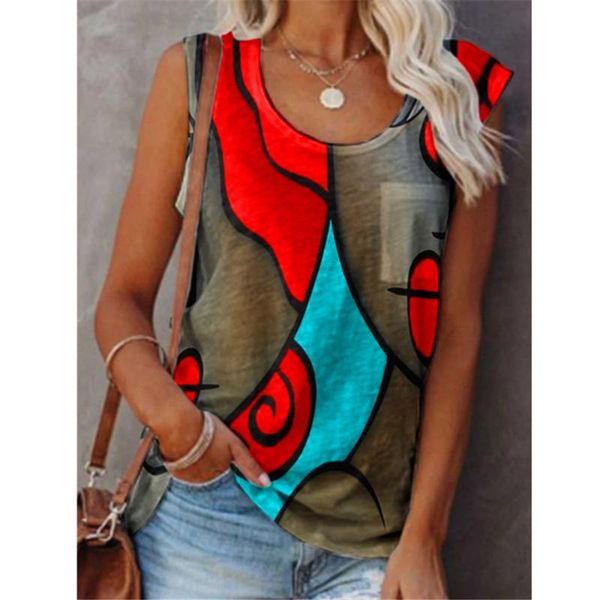 women's t-shirt casual sleeveless color matching t shirt fashion plus size vest ladies 2021 summer loose street clothing, White
women's t-shirt casual sleeveless color matching t shirt fashion plus size vest ladies 2021 summer loose street clothing, White